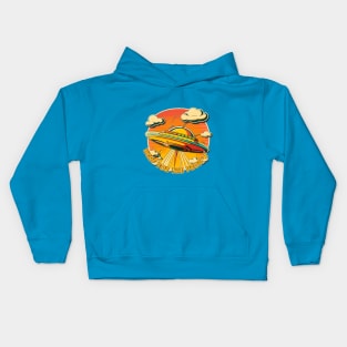 Retro Flying Saucer "Here for the Probin'" Design Kids Hoodie